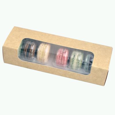 China Disposable Kraft Paper Box With PLA Window Customized Sushi Macaron Box for sale