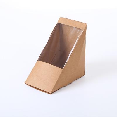 China Disposable Biodegradable Sandwich Box Card Packing Sandwich Box Packaging Boxes Custom Logo for sale