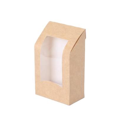 China Disposable Paper Boxes With PLA / PET Window For Chicken Buns / Snack Paper Packaging Box for sale