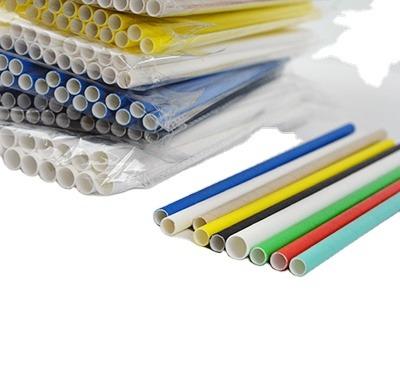 China 6MM*197MM Recyclable High Quality Kraft Paper Straws Manufacturers Decorative Simple White Paper Straw Rolls for sale