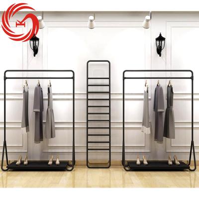 China Environmental Friendly Modern Clothing Display Racks Metal Clothing Shelf Retail Clothing Store Furniture for sale