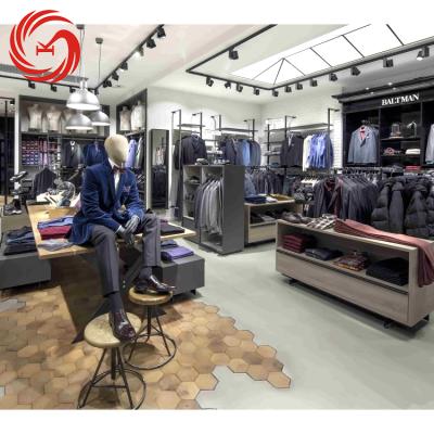 China Style Environmentally Friendly Men's Fashion Clothing Store Men's Clothing Suit Rack Display for sale