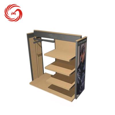 China High End And Fashion OEM Service Unique Design Wooden Shoe Display Rack For Store for sale