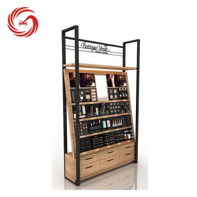 China Luxury Roatating Store Wooden Cosmetic Display Rack Furniture Design for sale