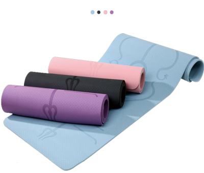 China Custom Logo Tape Yoga Mat Balance Training Gym Mat 6mm Wholesale Fitness Anti-Slip With Position Line for sale