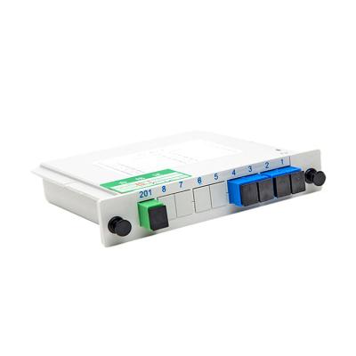 China Telecom Network FTTH 1x4 SC/UPC Connector Cassette Board Inserting PLC Splitter Module for sale