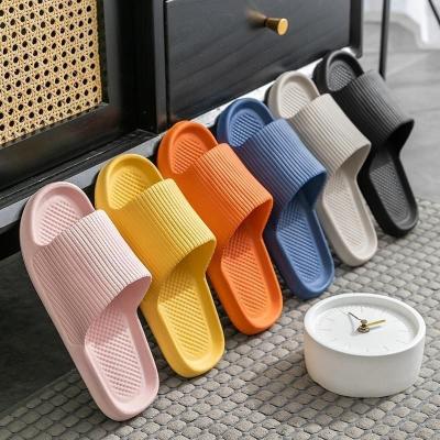 China 2022 factory wholesale EVA Thick Bottom Mute Deodorant slippers sandals men and women slippers soft bottom home sandals for sale