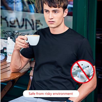 China Crew Neck Copper Infused Men's Formal Copper Shield OEM/ODM Self-Cleaning Cotton Self-Cleaning Anti-Smell T-shirt for sale