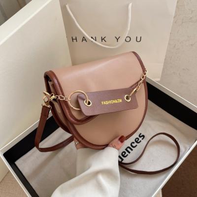 China New Daily Spring Chain Shoulder Quilting Cross - Leather Purse Women New Body Handbags Saddle Bag for sale