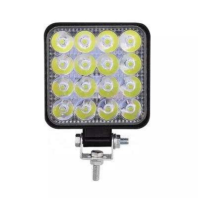 China Work light for truck work led light 12v 24v Wholesale 48W LED car work light bar white yellow red blue flood beam 12V auto lighting system 4x4 offroad truck led work light for sale