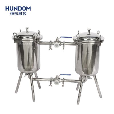 China Beverage Stainless Steel Double Barrel Filter Duplex Water Filter Wine Duplex-Barrel Filter for sale