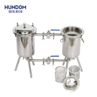 China beverage stainless steel duplex barrel filter processing food liquid wine juice duplex-barrel filter for milk for sale