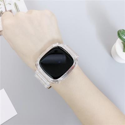 China Newest Plastic Clear Band + Case For Transparent Watch For Watch Strap 38mm 40mm 42mm Plastic Strap 44mm for sale