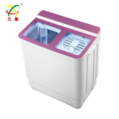 China Plastic Semi - Automatic Twin Tub Washing Machine With Stainless Steel Spinning Tub for sale