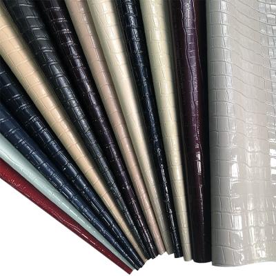 China Abrasion-Resistant Shiny Animal Skin Textiles Crocodile Leather Products for sale