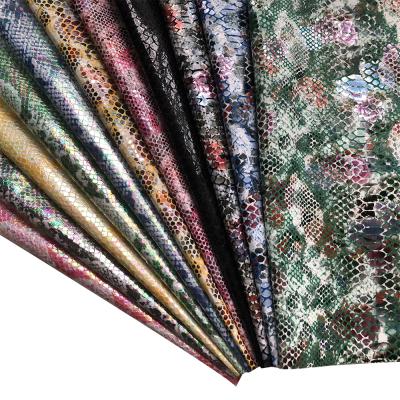 China Faux Leather Waterproof Snake Print Animal Fabric for sale