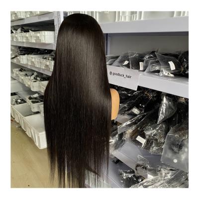 China With Good Maintenance Can Last 18-24 Months Wholesale Brazilian Hair Natural Color Straight Pre Plucked Lace Hair Silky Front Wig For Black Women Wigs 13x6 HD for sale