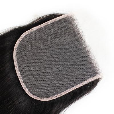 China Pre-Plucked Hairline With Cuticle Aligned Hair Cuticle Aligned Transparent Brazilian Hair 4x4 Front Closure Swiss Baby Hair Good Luck 4x4 Closure Natural Straight Swiss Hair for sale