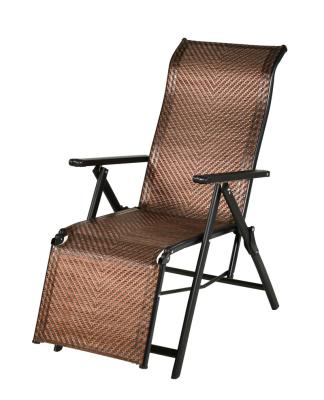 China Best China Low Price Leisure PVC Modern Indoor Outdoor Foldable Rattan Garden Reclining Chair for sale