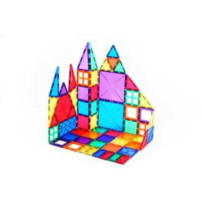 China DIY Colorful Plastic Cement Window Magnetic Kids Toys Magnet Tiles / Magnetic Building Block Architectural Toys For Gifts for sale