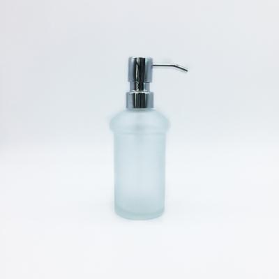 China High Quality Double Soap Dispenser Sinkl Bathroom Use Hand Liquid Soap Pump Dispenser Clear Glass Bottle for sale