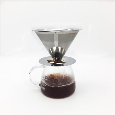 China Viable Hot Sale Large Stainless Steel Reusable Coffee Products Reusable Conical Drip Filter With Stand for sale