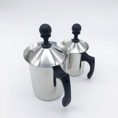 China Sustainable Coffee Accessories Milk Frother Handheld Manual Hand Milk Foamer Stainless Steel Milk Frother for sale