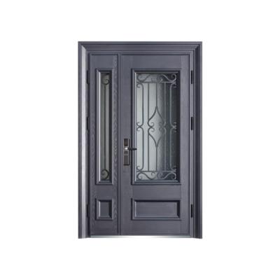 China Modern professional single steel door packing manufacturer custom construction project glass steel door for sale