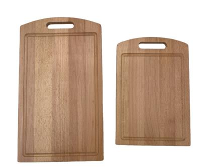 China Beech Wood Sustainable Kitchen Cutting Cutting Serving Block Board With Juice Groove OEM Customized Logo for sale