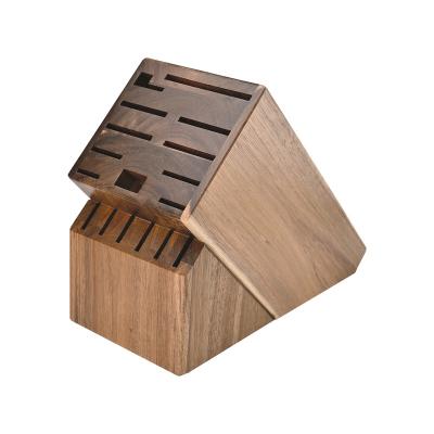 China Viable Acacia Wood 17 Slot Knife Set Storage Knife Block for sale