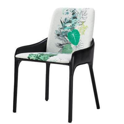 China Modern Slipcovered Saddle Leather Designer Dining Chairs for sale