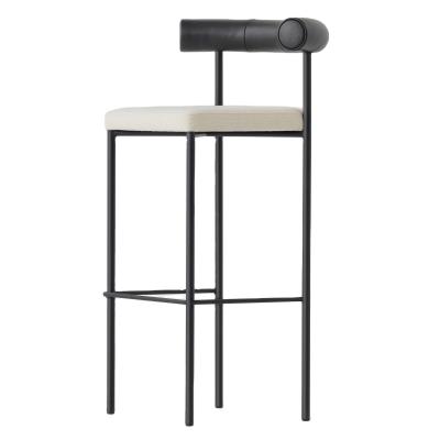 China Modern Stylish Curved Modern Backrest Bar Chair Counter Height Upholstered Bar Stools for sale