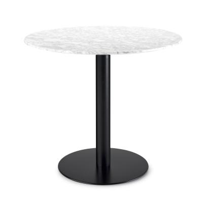 China Stylish minimalist metal base stone top dining tables restaurant table for sale