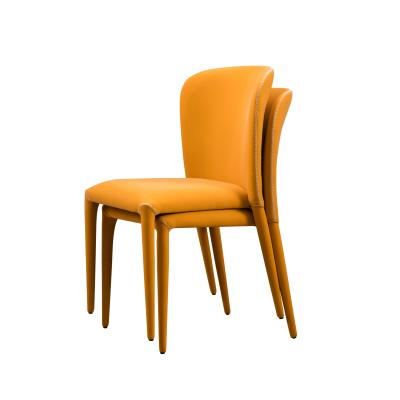 China Restaurant Furniture Stackable Stackable Sillas Orange Fabric Dining Chair for sale