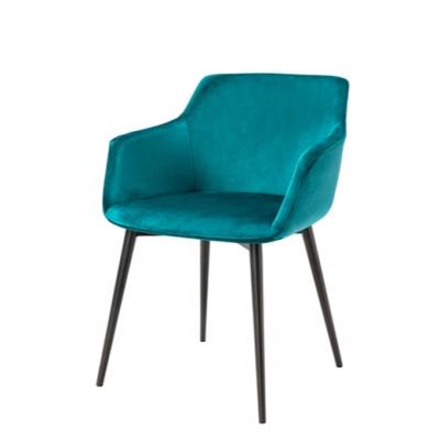 China Comfortable blue velvet dining chairs for restaurant for sale