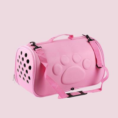 China Shock Proof New Solid Color EVA Space Bag Foldable Breathable One-Shoulder Footprint Portable Pet Bag for sale