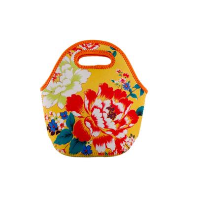 China Waterproof Sublimation Neoprene Lunch Bag For Kids Cartoon School Food Cooler Packing Bag With Zipper Insulated Carry Bag for sale