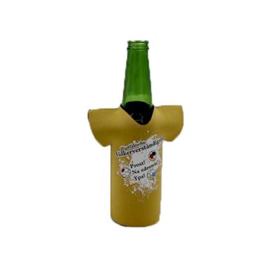 China Waterproof Neoprene Beer Shape T-Shirt Wine Bottle Cooler Sleeve for sale