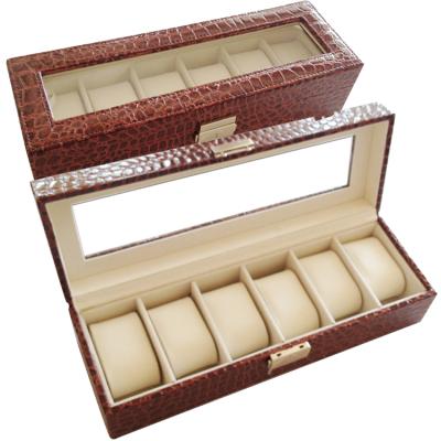 China Wholesale Pu+Velvet Double Layer Black PU Jewelry Watch Storage Box With Pillow for sale