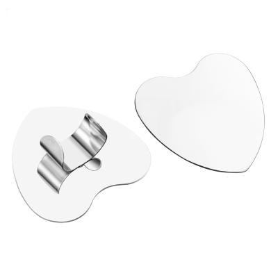 China Hard Silver Stainless Steel Color Heart Ring Shape Cosmetics Makeup Spatula Palette for sale