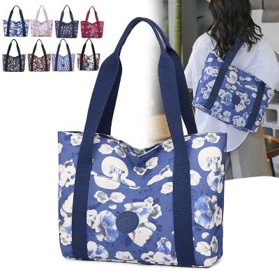 China 2022 Fashionable New Design Light Weight Oxford Tote Bag Travel Outdoor Girls Waterproof Colorful Printing Women Handbags for sale