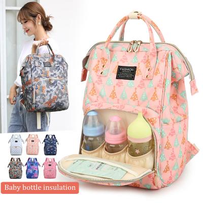 China Wholesale Large Capacity Anti-theft Printing Baby Backpack Mom Multifunctional Large Portable Diaper Bag for sale