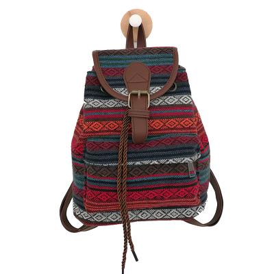 China Mini bags women's lightweight waterproof small new style fashion canvas national girls' rucksack school backpack for sale