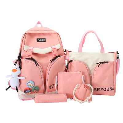 China Fashion Custom Teen Casual Girls School Bag Canvas Tear Resistance Student Backpack Moving Set for sale