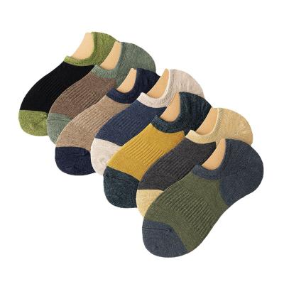 China Sporty Cotton Quilting Color Boat Socks Multicolor Custom Cotton Sports Mens Ankle Socks for sale