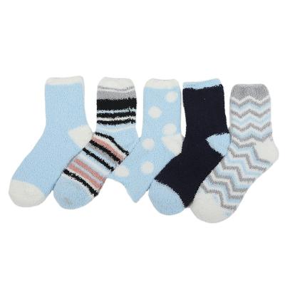 China QUICK DRY Fashion Blue Thick Eco-Friendly Custom Socks Pop Up Breathable Soft Winter Fluffy Socks for sale