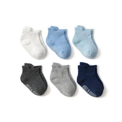 China Antibacterial Baby Slip Non Grip Socks With Non Skid Soles For Infants Toddlers Kids Boys Girls for sale