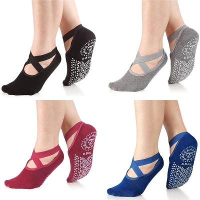 China QUICK DRY Yoga Socks for Women Non Slip Grips and Straps Ideal for Pilates Barre Ballet Dance Barefoot Workout Pure for sale