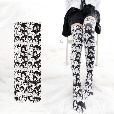 China QUICK DRY Hot Make Your Own Design 3d Custom 360 Screen Printing Sublimation Women Thigh High Socks for sale