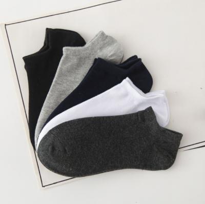 China Cheap Sporty Summer 5 Pairs Dark Color Elastic Moisture Control Cuff Breathable Solid Formal Knit Casual Men Logo Ankle Socks Custom Made for sale